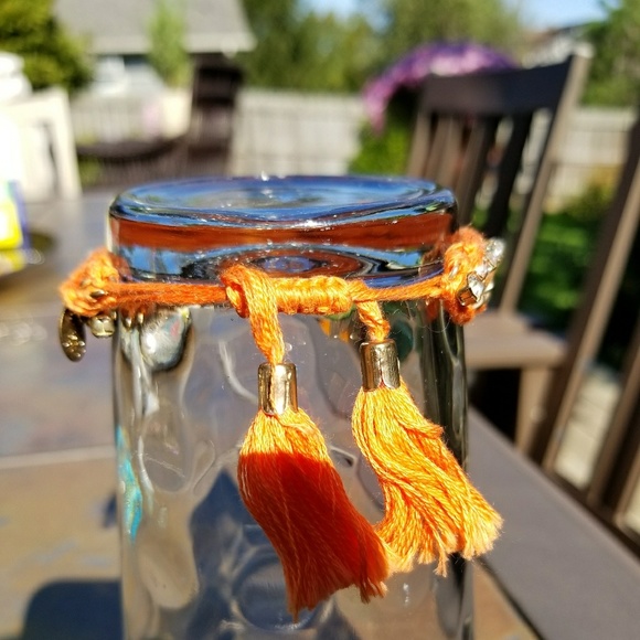 Set of 3 colorful rhinestone and thread bracelets - Picture 7 of 7